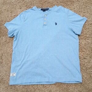 *NEW* US Polo Association Polo T-Shirt with band collar 100% soft cotton Medium